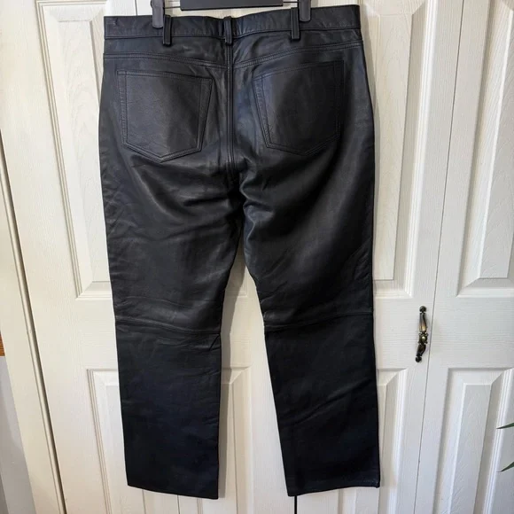 Vintage Gap Biker Straight Fit Genuine Leather Riding Pants Mens Size 38x32